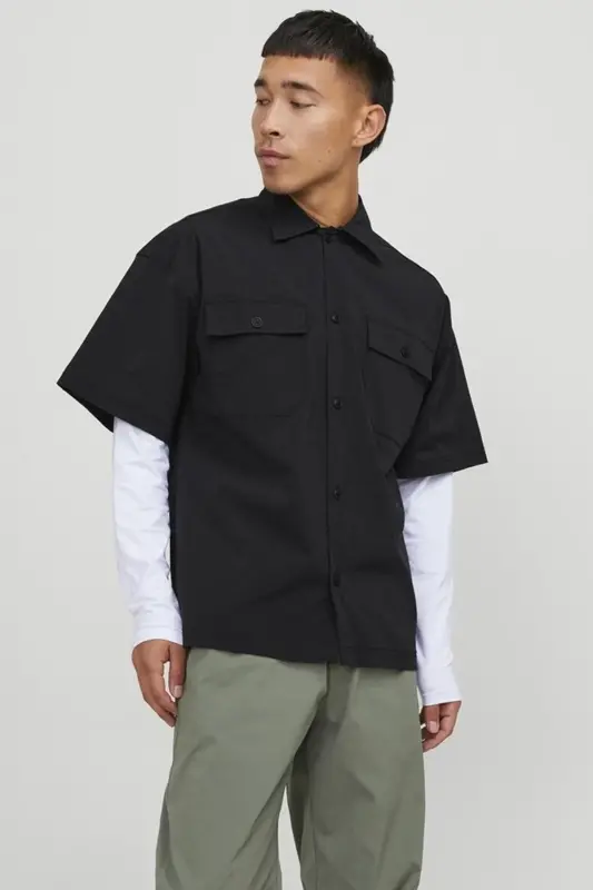 JACK&JONES JCOALTITUDE SHIRT SS OVERSIZED12251280 SİYAH-siyah - 6