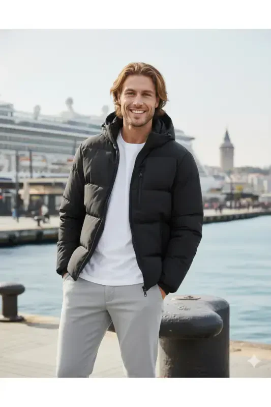 Jack&Jones Jcootto Puffer Sn Erkaklar Ko'ylagi 12214648 - 1