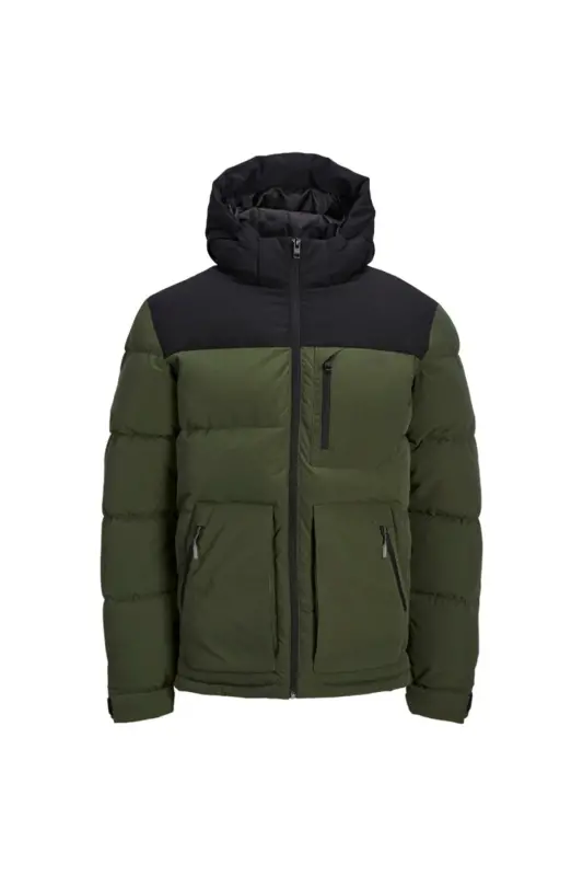Jack&Jones Jcootto Puffer Sn Erkek Mont 12214648 - Forest Night - 2