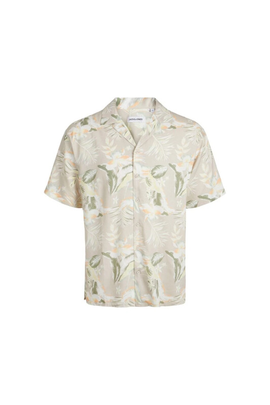 Jack&Jones Jeff Floral Aop Resort Erkek Bej Klasik Yaka Gömlek-Bej - 1