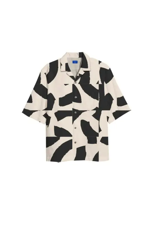 Jack&jones Jeff Gallery Resort Erkek Siyah Klasik Yaka Gömlek - 1