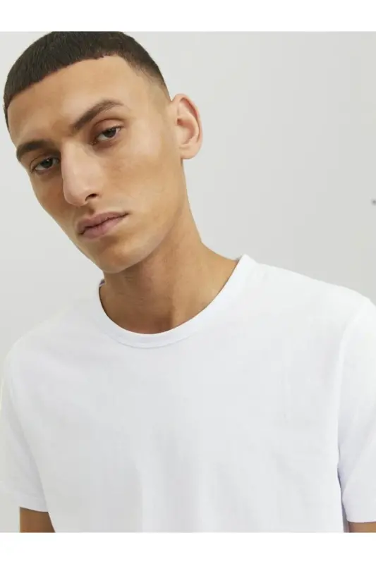 Jack&jones Jjebasic O-neck Tee S/s Noos Erkak T-shirt-12058529-BEYAZ - 7