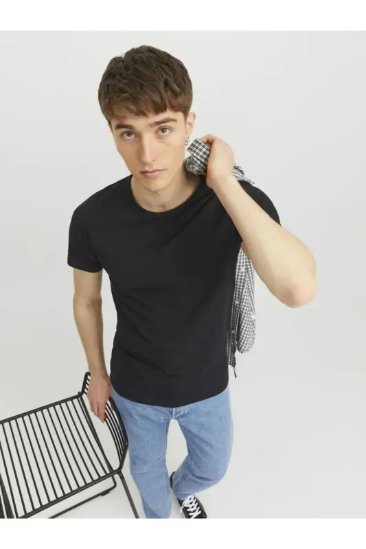 Jack&jones Jjebasic O-neck Tee S/s Noos Erkek T-shirt-12058529-SIYAH - 4