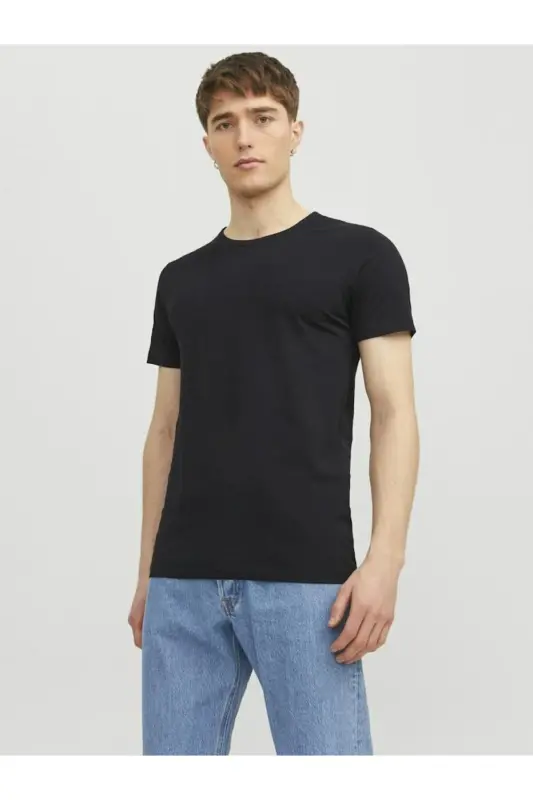 Jack&jones Jjebasic O-neck Tee S/s Noos Erkek T-shirt-12058529-SIYAH - JACK & JONES