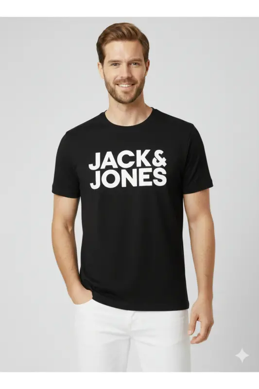 Jack&jones Jjecorp Logo Tee Ss O-neck Noos Erkek T-shirt-12151955-Black/Play - 3