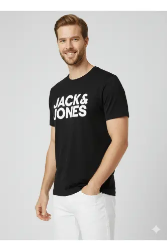 Jack&jones Jjecorp Logo Tee Ss O-neck Noos Erkek T-shirt-12151955-Black/Play - 4