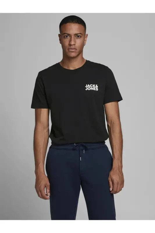 JACK&JONES JJECORP LOGO TEE SS O-NECK NOOS SIFIR YAKA ERKEK T-SHIRT-Siyah - JACK & JONES