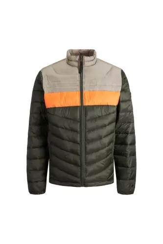 Jack&jones Jjehero Puffer Collar Men's Padded Jacket-khaki green 