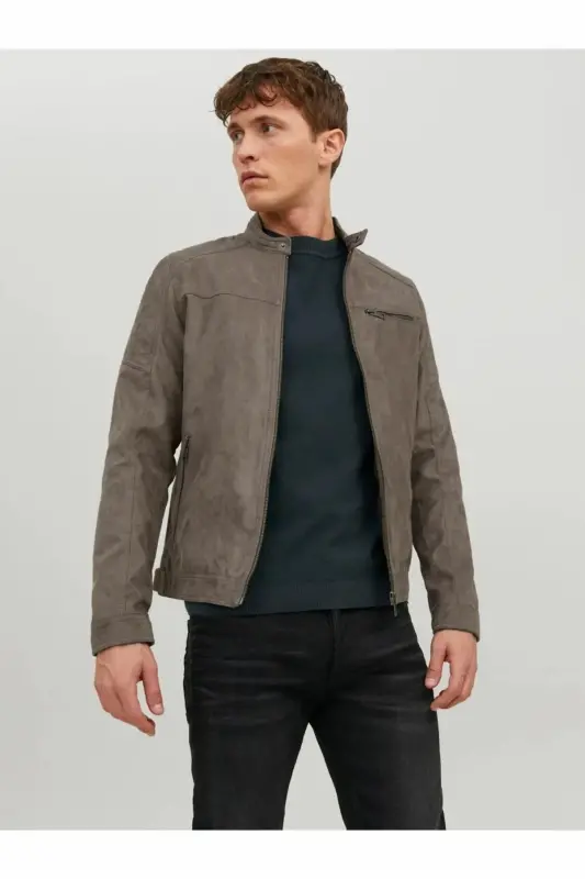 Jjerocky Jacket Noos Kahverengi Erkek Deri Ceket 12147218 - Açık Kahverengi - 8