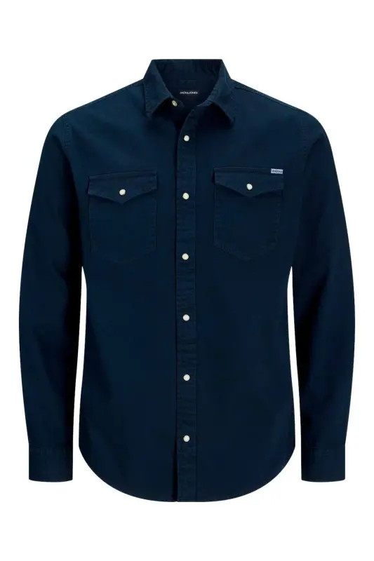 Jack&jones Jjesheridan L/s Noos Erkek Gömlek-12138115-Dark Navy - 2