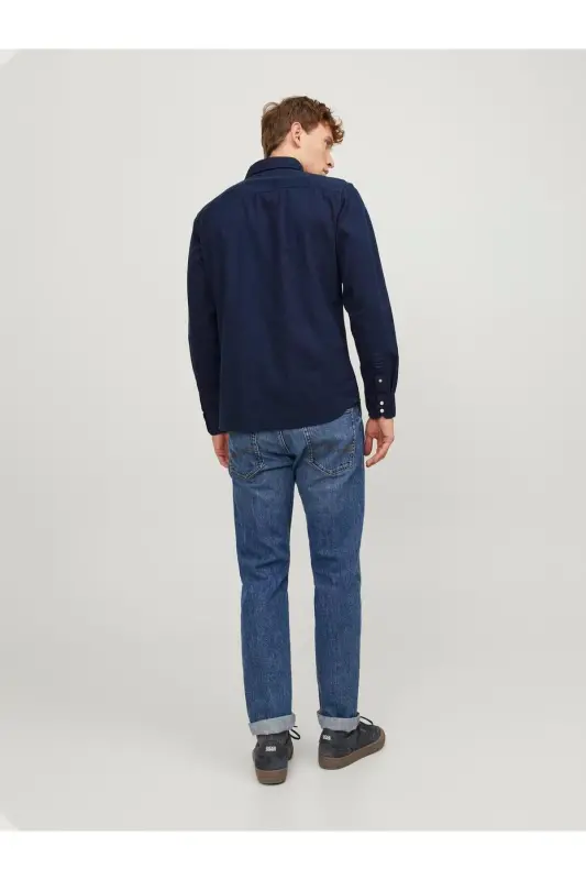 Jack&jones Jjesheridan L/s Noos Erkek Gömlek-12138115-Dark Navy - 5