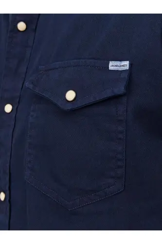 Jack&jones Jjesheridan L/s Noos Erkek Gömlek-12138115-Dark Navy - 8