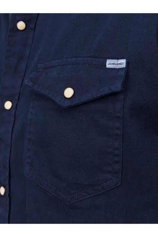 Jack&jones Jjesheridan L/s Noos Erkek Gömlek-12138115-Dark Navy - 8