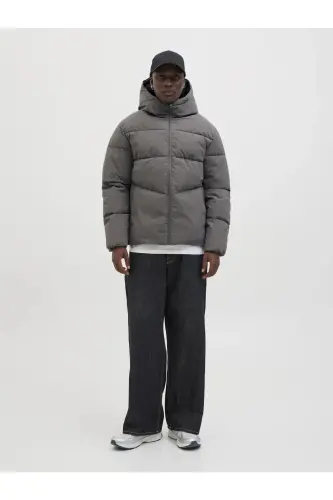 Jack&Jones Jjglobal Puffer Erkaklar Kurtkasi 12283517 - Kulrang - 2