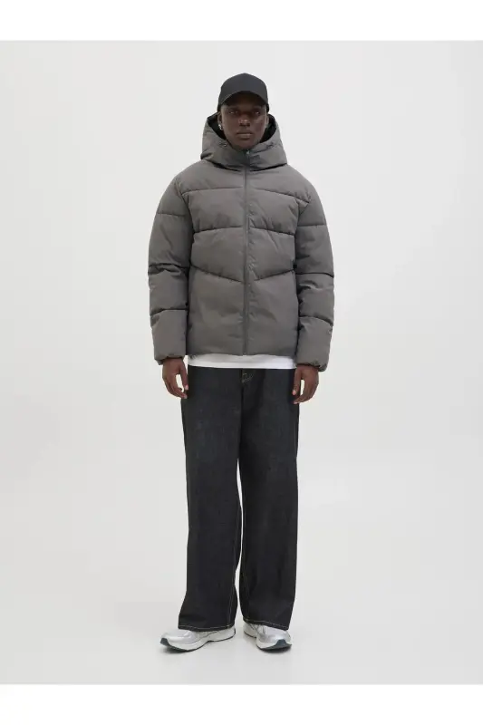 Jack&Jones Jjglobal Puffer Erkek Mont 12283517 - Gri - 2