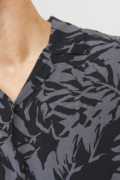 JACK&JONES JJGURU MONOCHROME AOP RESORT SHIRT SS12249210 - SİYAH-2 - 5
