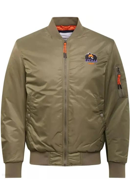 Jack&Jones Jordenvor Bomber 12158578 Xaki Erkaklar Ko'ylagi - 1