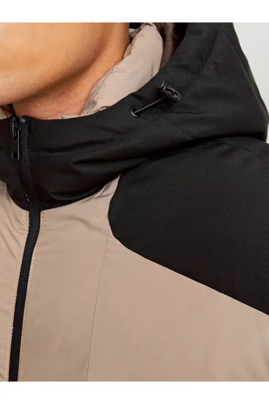 Jack&Jones Kapüşonlu Puffer Vizon Erkek Mont 12239001 - Çok Renkli - 3