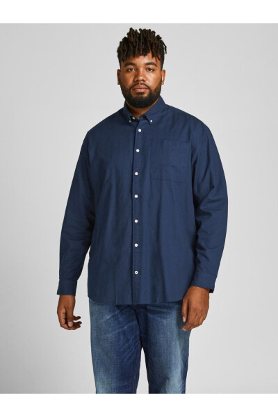 Jack&Jones Katta Hajmi Ko'k Erkaklar Oxford Ko'ylak - JACK & JONES