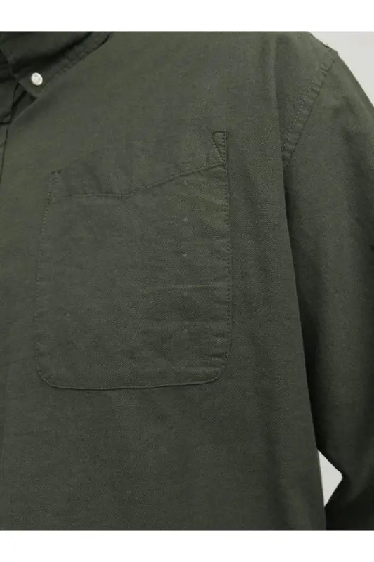 Jack&Jones Katta Hajmi Xaki Erkaklar Oxford Ko'ylak - 5