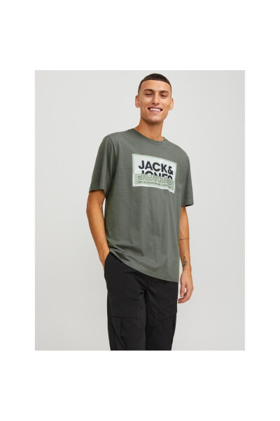 Jack&Jones Logan Erkaklar uchun Kulrang Futbolka - 2