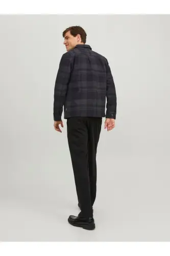 Jack&Jones Men's 100% Cotton Shirt, Relaxed Fit, Dark Grey Melange (12241533) - 5