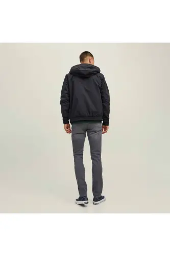 Jack&Jones Men's Black Hooded Bomber Jacket - JACK & JONES (1)