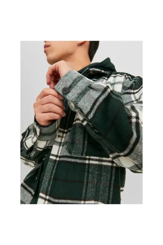 Jack&Jones Men's Relaxed Fit Dark Green Shirt - 3