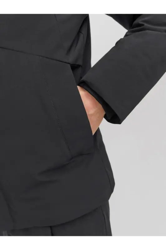 Jack&Jones Minimalist Kapüşonlu Erkek Mont - Regular Fit - Günlük Kullanım-Siyah - 5