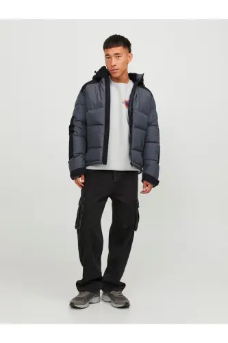 Jack&Jones Мужская куртка 12214648 Gray-Black Размер L-Gray - JACK & JONES (1)
