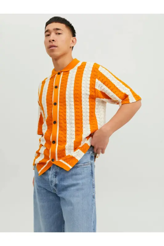 Jack&jones Orange Men's T-shirt Shirt 12234327-Orange - 1