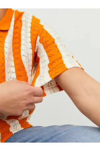 Jack&jones Orange Men's T-shirt Shirt 12234327-Orange - 7