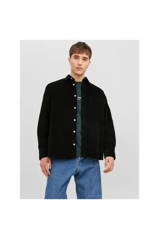 Jack&Jones Oversize Black Men's Shirt - 6