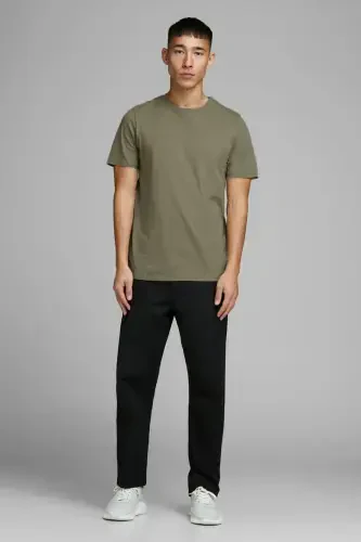 Jack&jones Oversize Men's T-shirt - Minimalist Style, Daily Use-Stone - 3