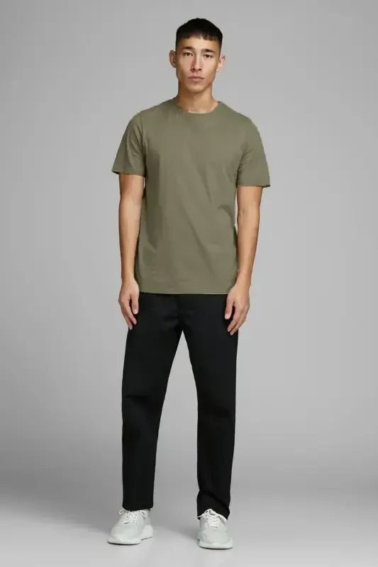 Jack&jones Oversize Men's T-shirt - Minimalist Style, Daily Use-Stone - 3