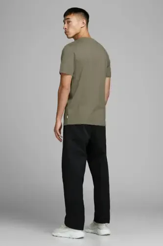 Jack&jones Oversize Men's T-shirt - Minimalist Style, Daily Use-Stone - 4