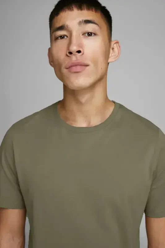 Jack&jones Oversize Men's T-shirt - Minimalist Style, Daily Use-Stone - 5