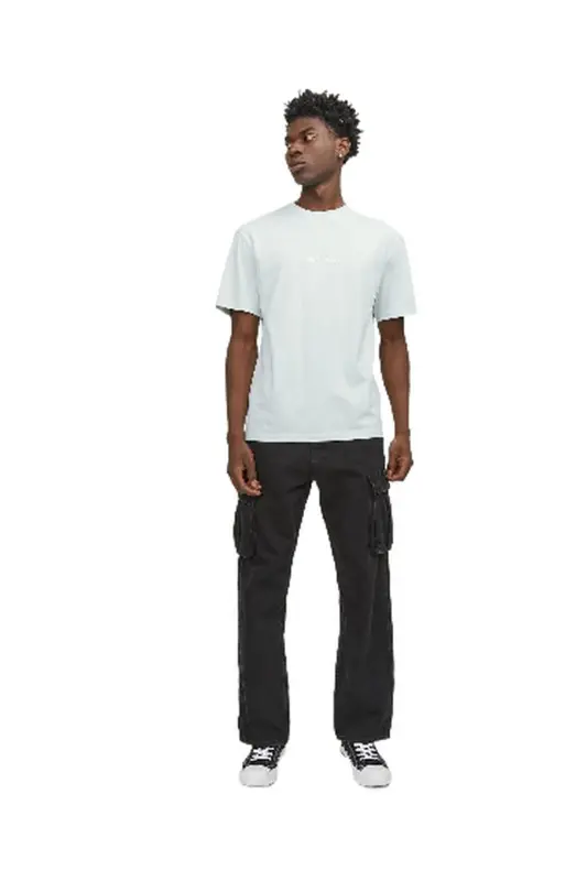Jack&Jones Oversize Minimalist Erkek T-Shirt - Günlük & Rahat - Açık Mavi - JACK & JONES