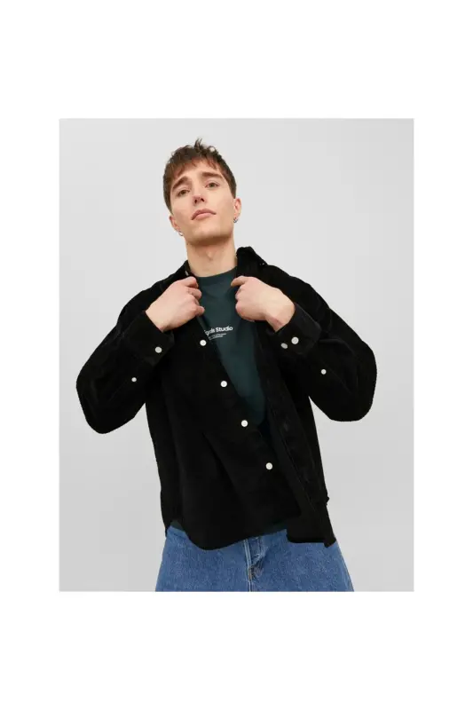 Jack&Jones Oversize Qora Erkak Ko'ylak - 2