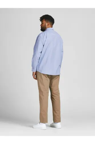 Jack&Jones Plus Size Light Blue Men's Oxford Shirt - 4