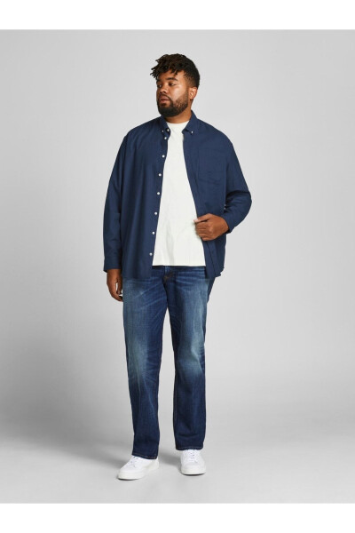 Jack&Jones Plus Size Navy Blue Men's Oxford Shirt - JACK & JONES (1)