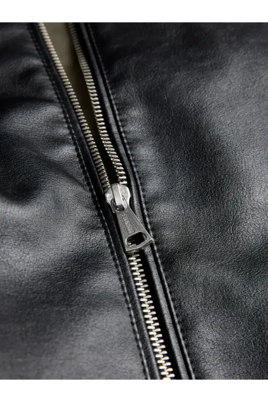 Jack&Jones Pu Erkek Deri Ceket Rahat Kesim - Siyah12301595 - 1
