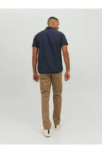 Jack&Jones qisqa yengli, ko'k, 100% paxta erkaklar ko'ylagi (12235362) - 5
