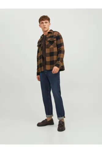 Jack&Jones Relaxed Fit Brown Men's 100% Cotton Shirt - 4