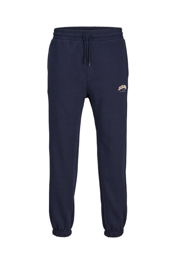 Jack&Jones Relaxed fit, elastic waistband and cuffs, navy blue men's sweatpants. - 1