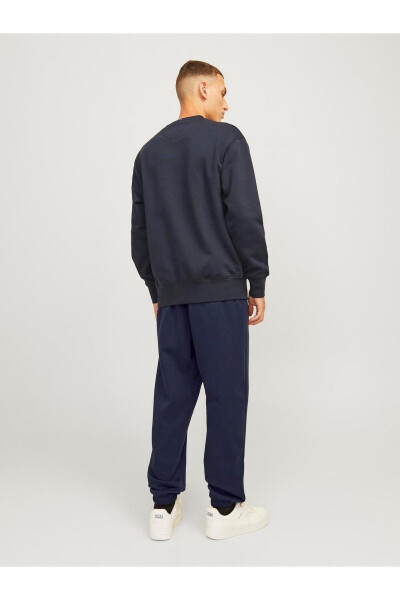 Jack&Jones Relaxed fit, elastic waistband and cuffs, navy blue men's sweatpants. - 6