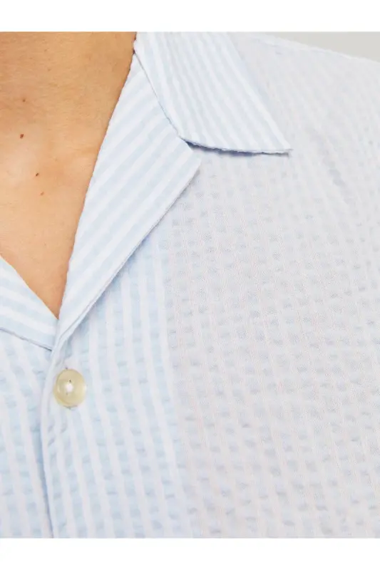 Jack&Jones Relaxed Fit Short Sleeve Light Blue Men's Shirt - 4