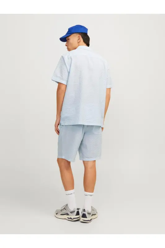 Jack&Jones Relaxed Fit Short Sleeve Light Blue Men's Shirt - 7