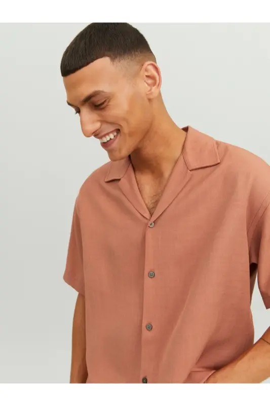 Jack&Jones Relaxed Fit Short Sleeve Salmon Men's Shirt - 5