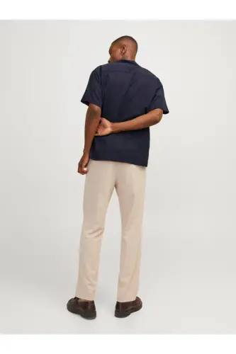 Jack&Jones Resort Collar Regular Fit Short Sleeve Navy Blue Men's Shirt - 6